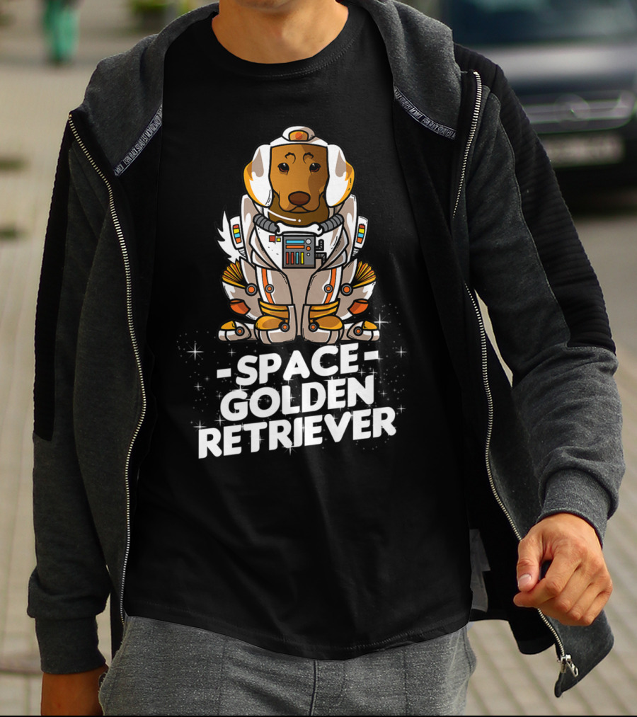 Space Golden Retriever Dog In Space Suit T-Shirt