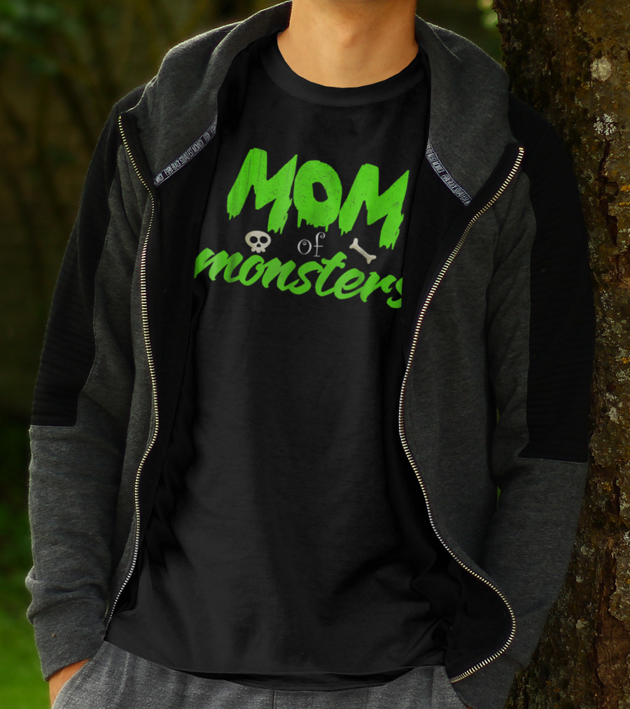 Mom Of Monsters Skull Bone Kids Christmas Girls T-Shirt