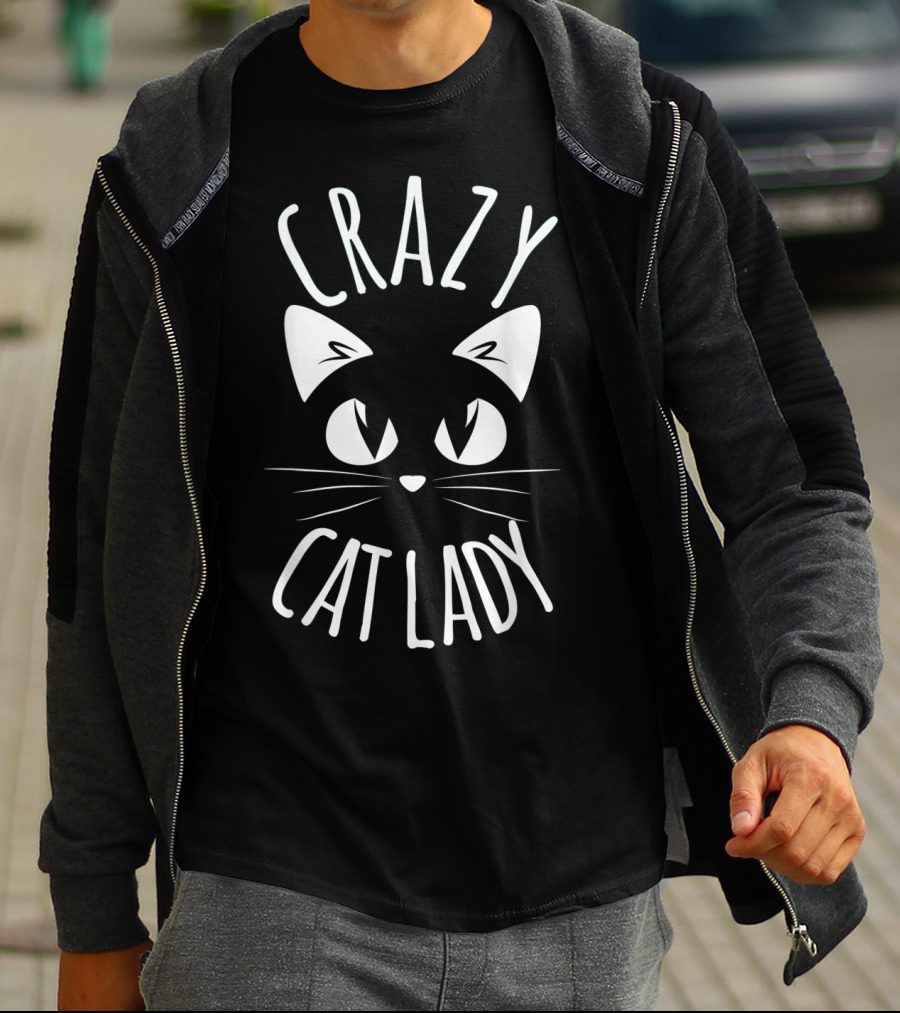 CRAZY CAT LADY Funny Fur Cats T-Shirt