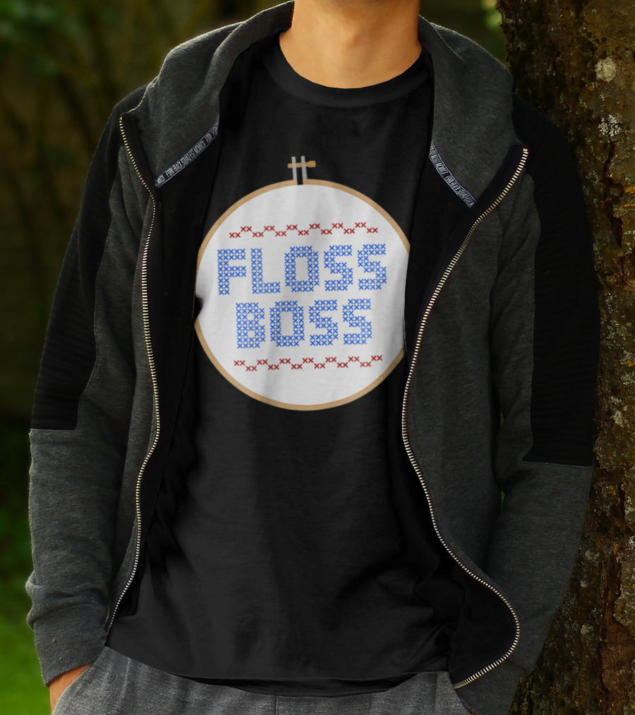Floss Boss Cross Stitch Hoop For Crafty Woman Mom Or Grandma T-Shirt