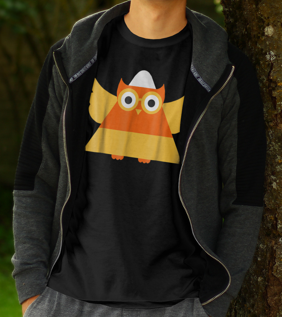 Cute Candy Corn Owl Halloween Costume Mom Matching T-Shirt