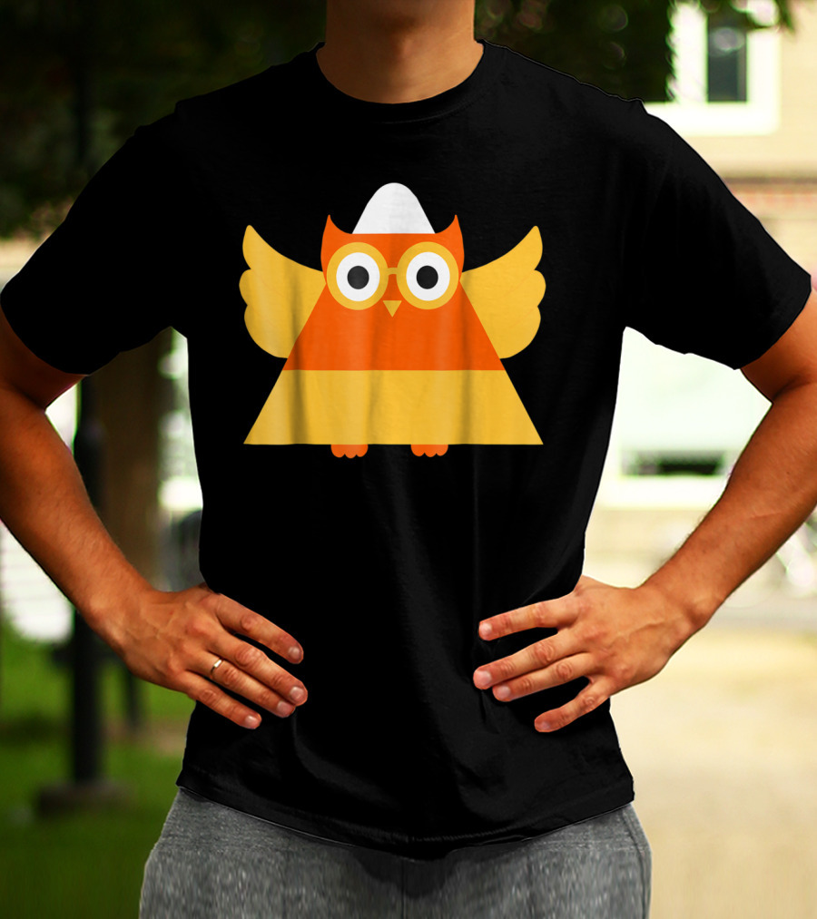Cute Candy Corn Owl Halloween Costume Mom Matching T-Shirt