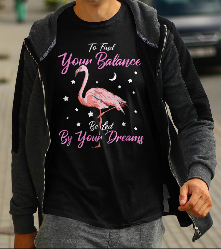 To Find Your Balance Flamingo Be Led By Your Dreams T-Shirt