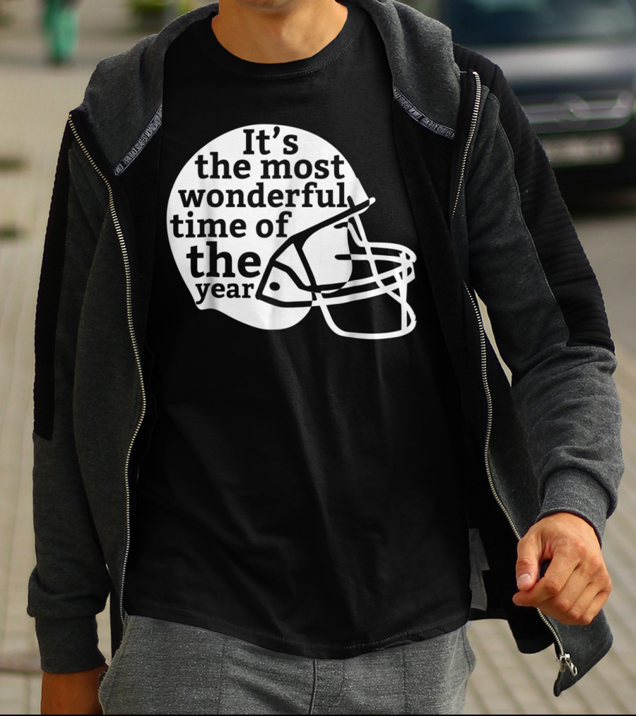 It's The Most Wonderful Time Of The Year Football Helmet T-Shirt