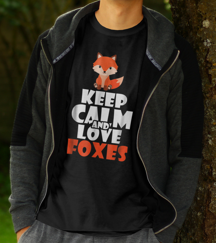 Cute Fox KEEP CALM AND LOVE FOXES Girls T-Shirt