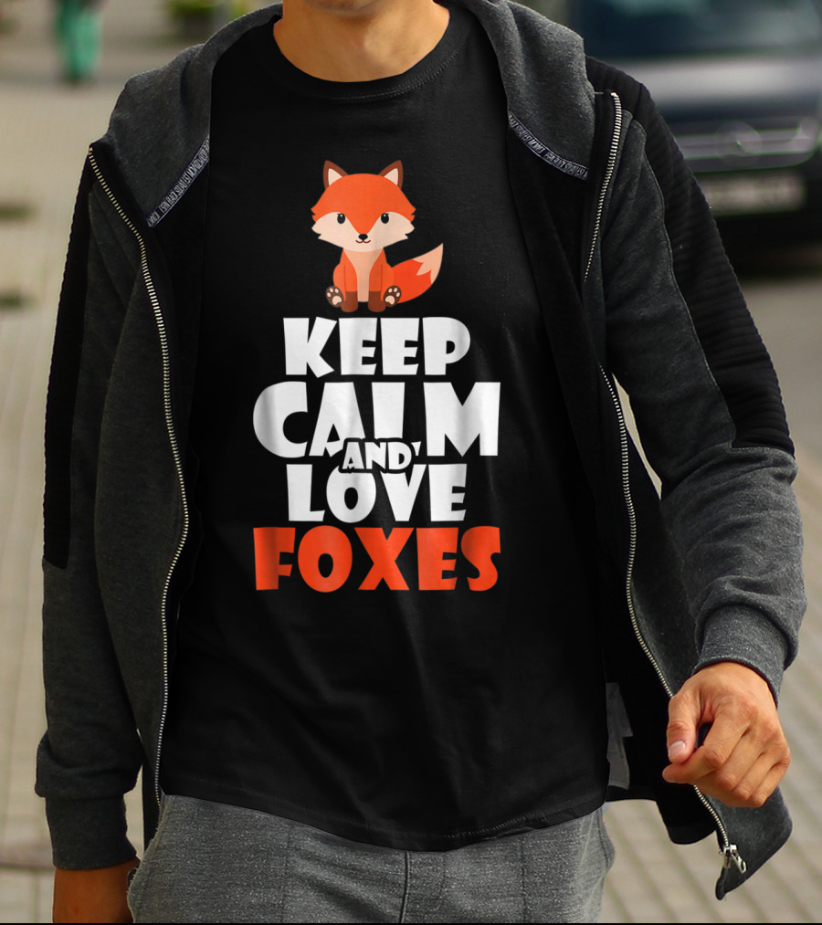Cute Fox KEEP CALM AND LOVE FOXES Girls T-Shirt