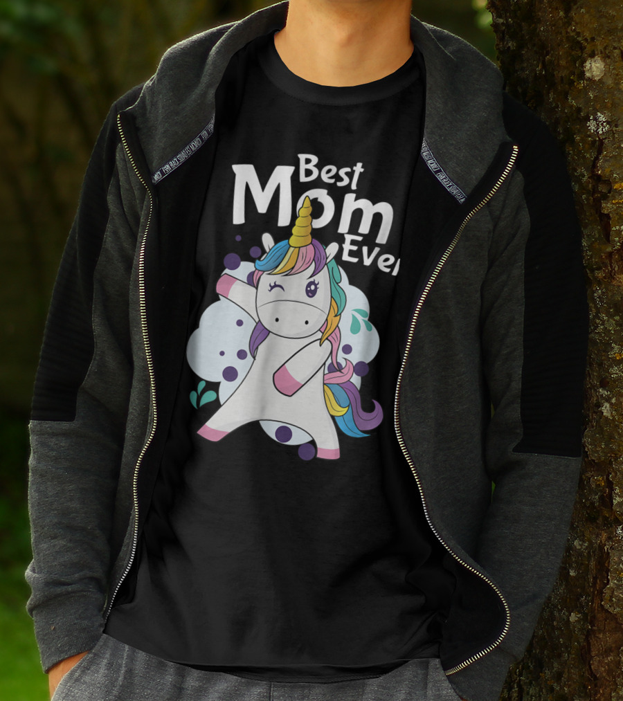 Best Mom Ever Cute Dancing Rainbow Unicorn T-Shirt