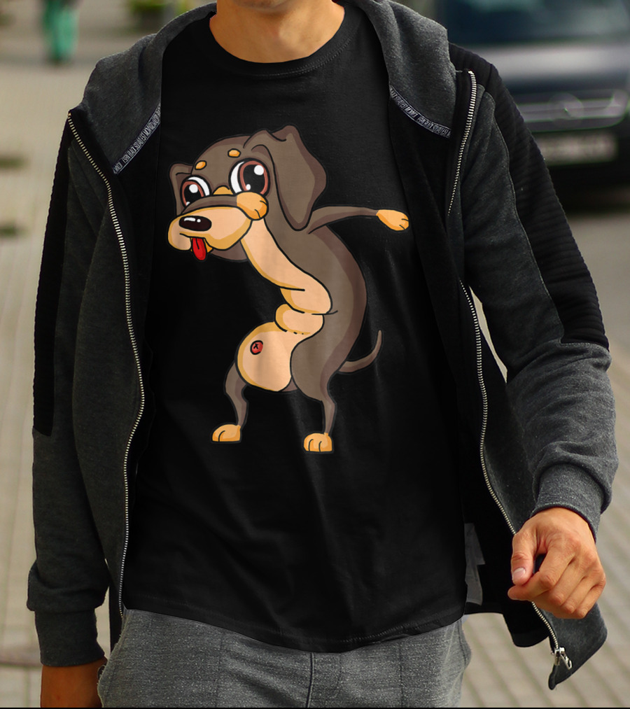 Dabbing Dachshund Doxie Dog Funny31 T-Shirt