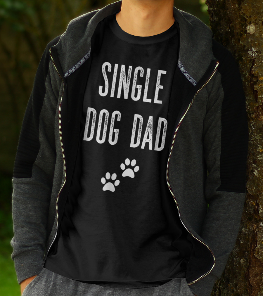 SINGLE DOG DAD Paws T-Shirt