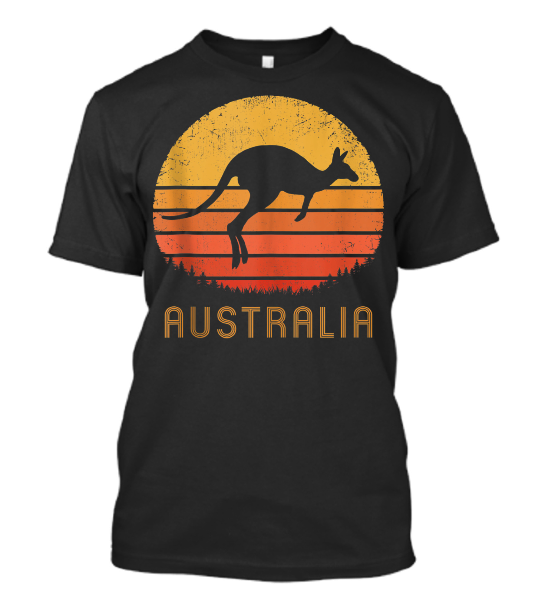 Australia Kangaroo Vintage Outback Sunset T-Shirt