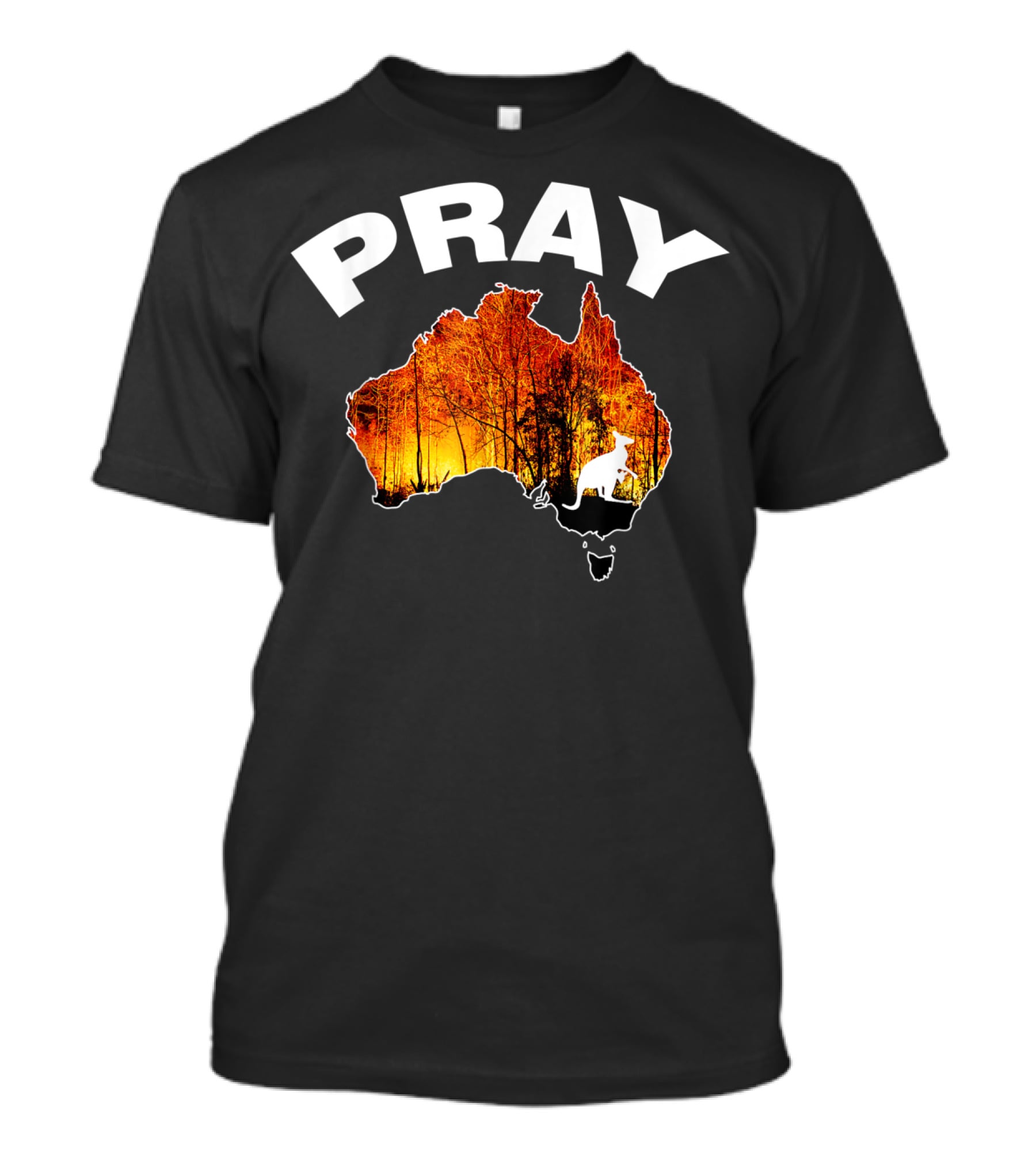Pray Australia Bush Fire Awareness Kangaroo T-Shirt