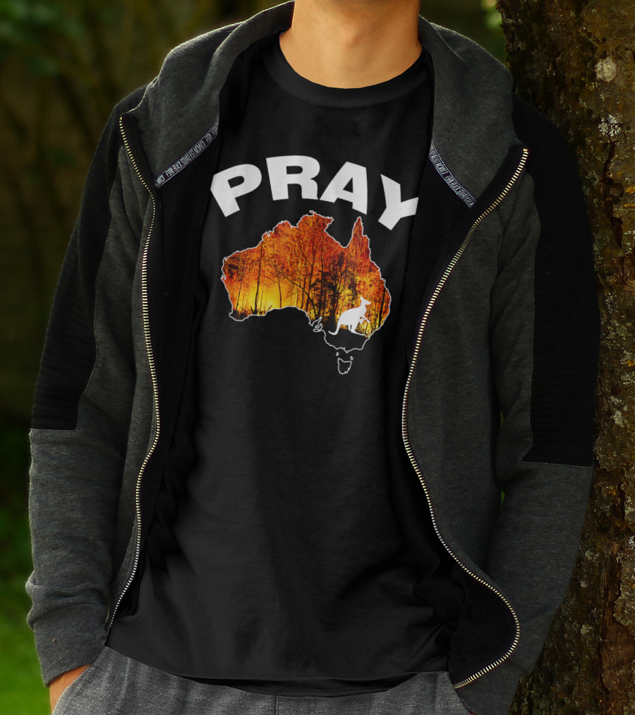 Pray Australia Bush Fire Awareness Kangaroo T-Shirt