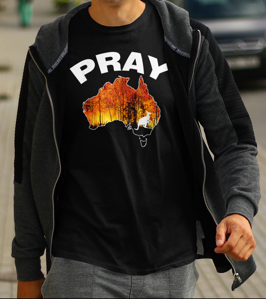 Pray Australia Bush Fire Awareness Kangaroo T-Shirt