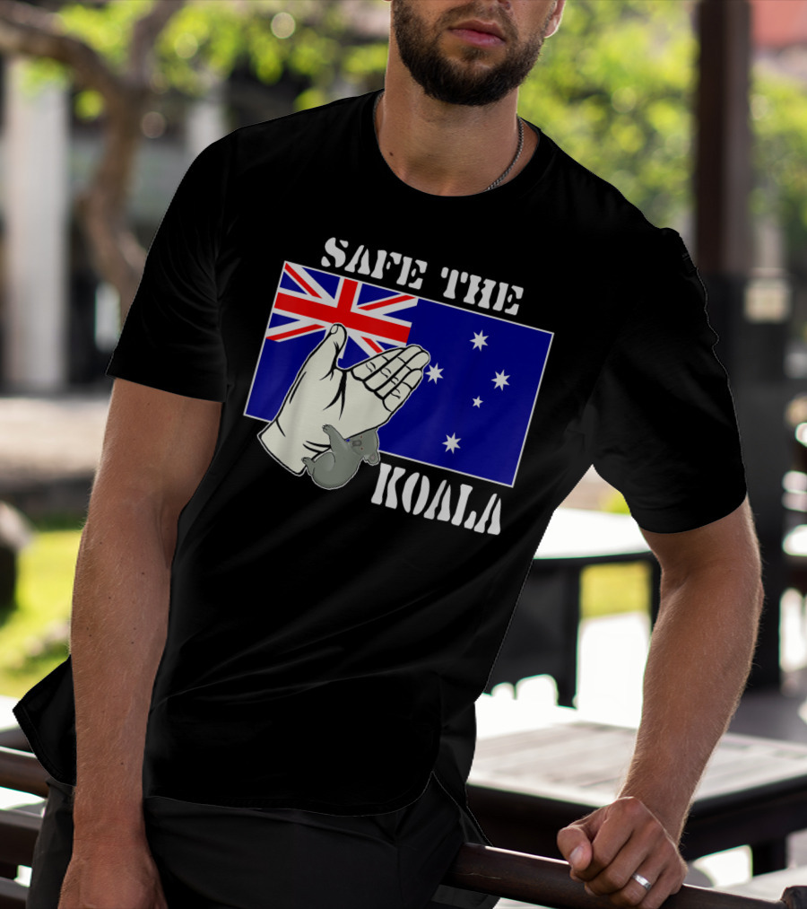 Safe The Koala Australia Flag Animal Welfare Koala T-Shirt