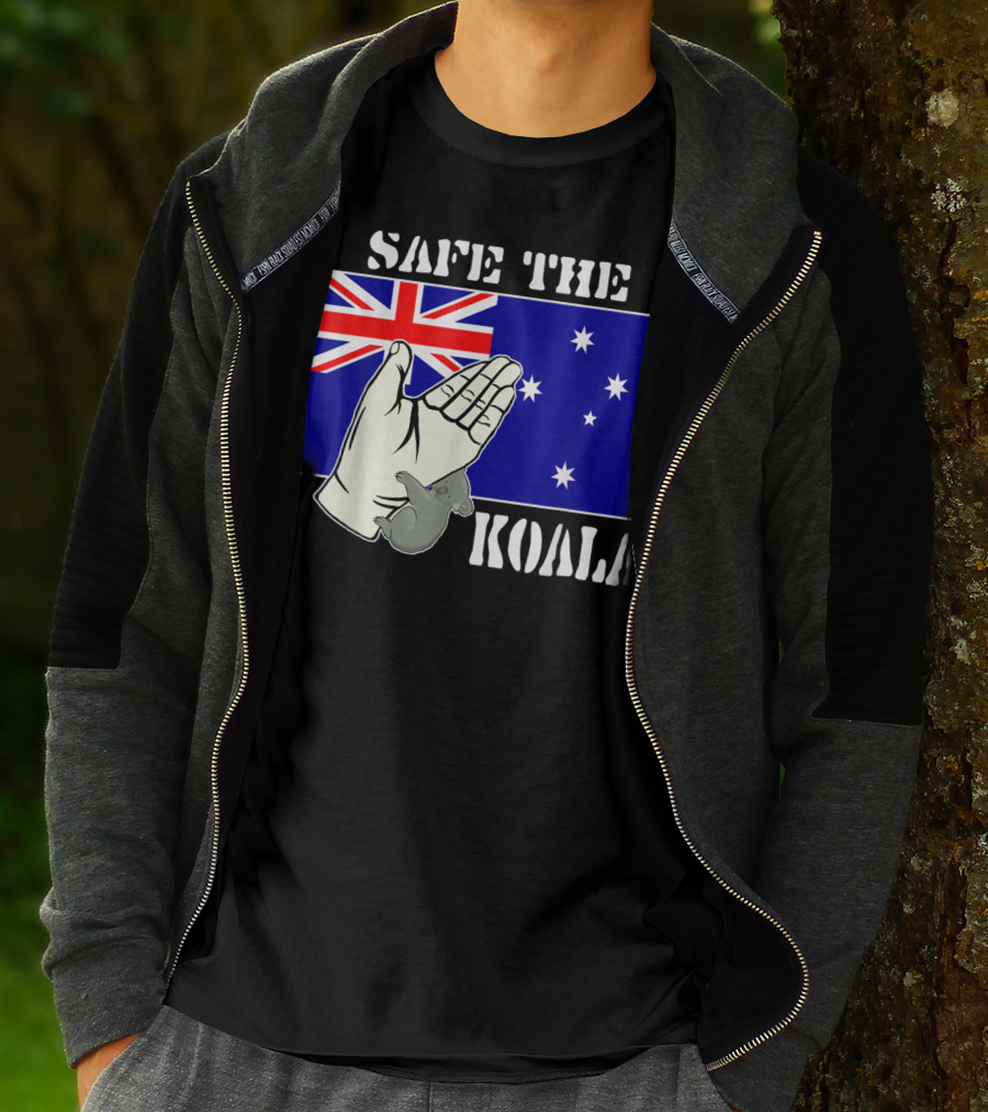 Safe The Koala Australia Flag Animal Welfare Koala T-Shirt