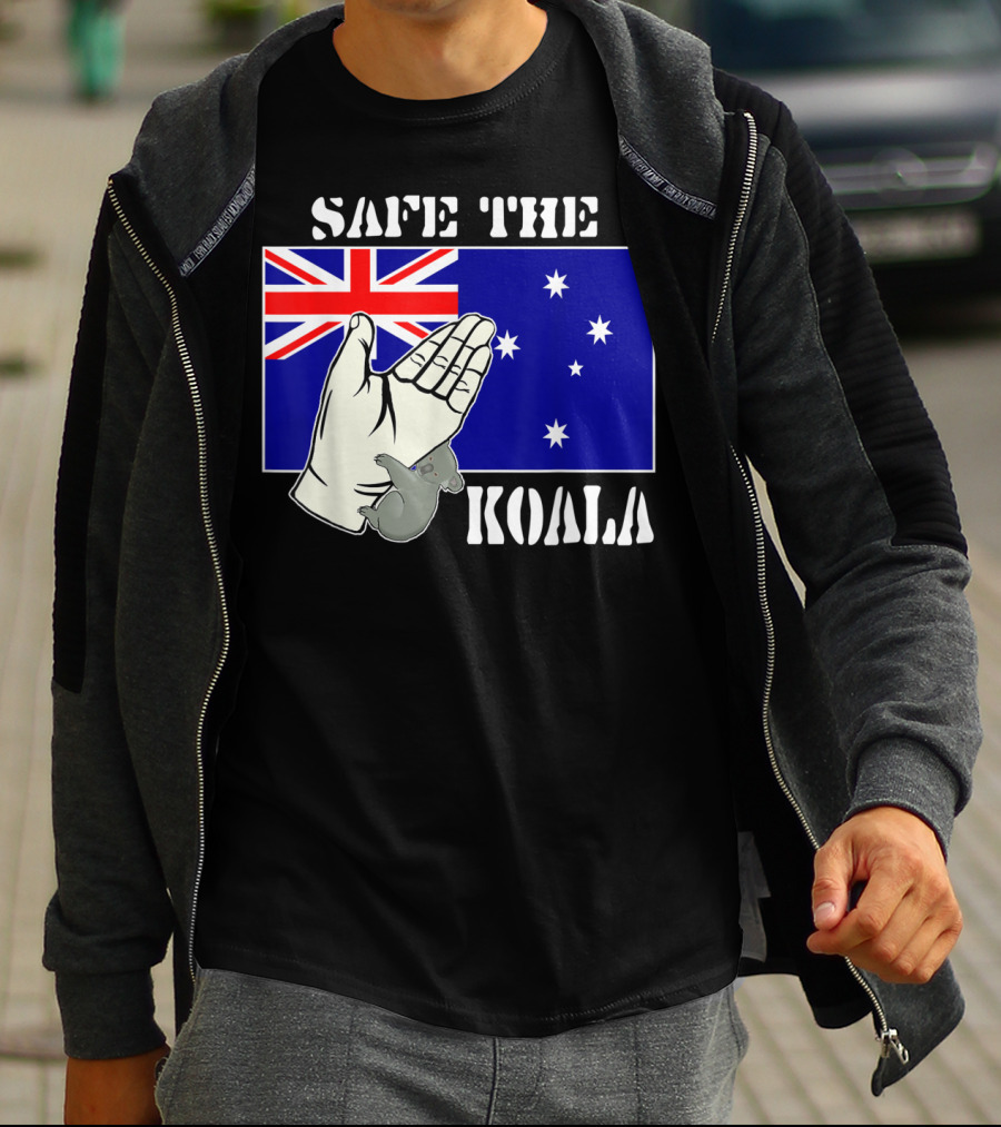Safe The Koala Australia Flag Animal Welfare Koala T-Shirt