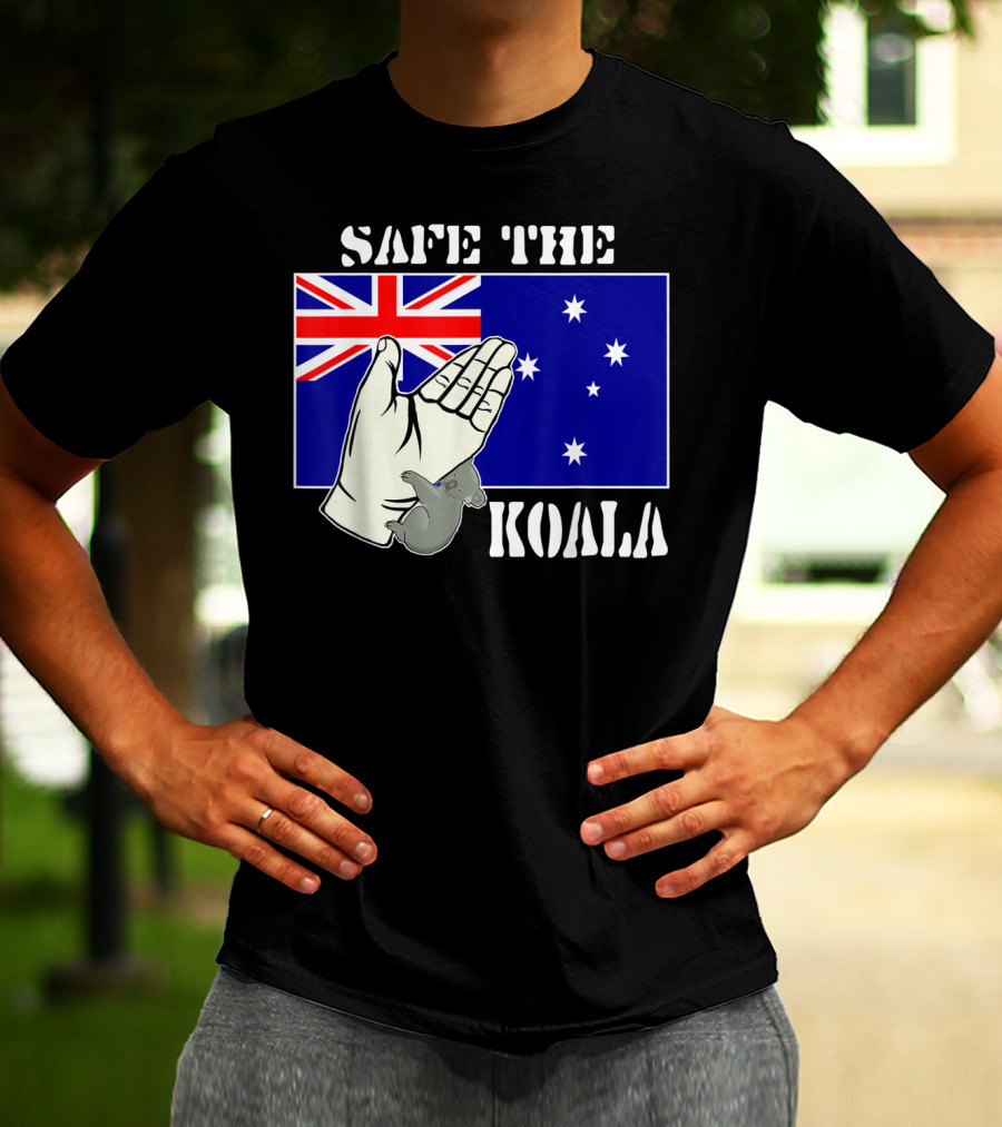 Safe The Koala Australia Flag Animal Welfare Koala T-Shirt