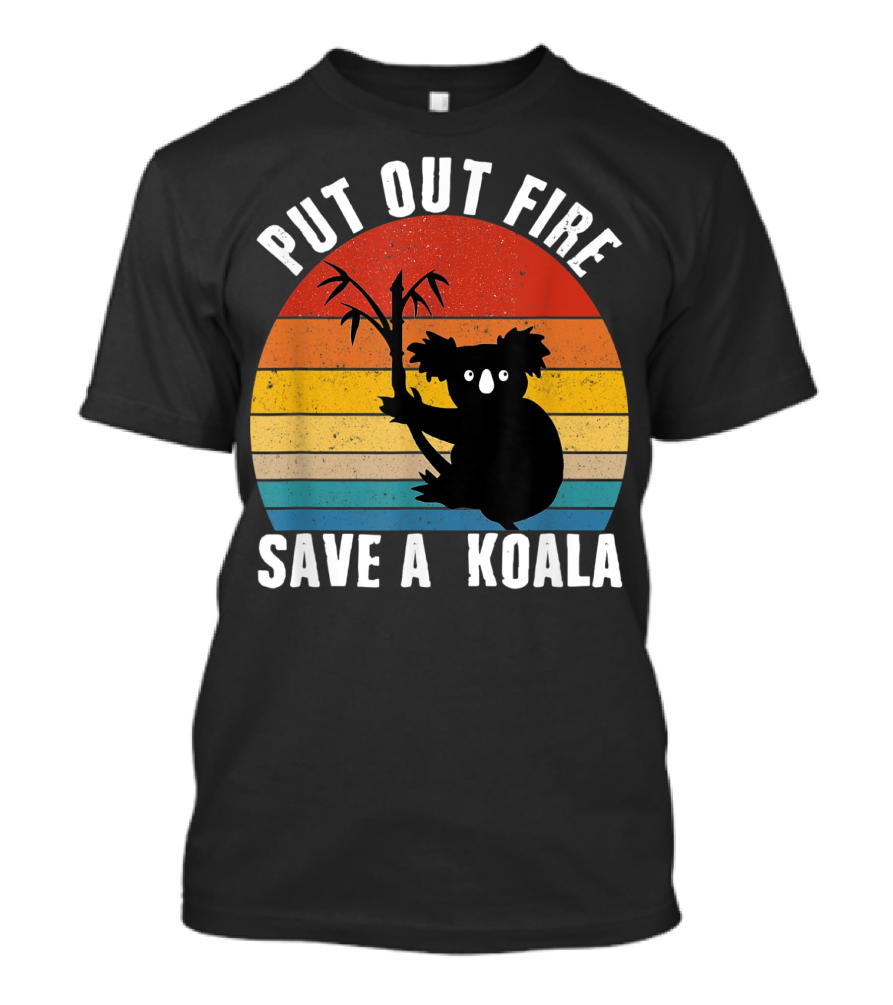 Vintage Put Out Fire Save A Koala Retro Sunset T-Shirt