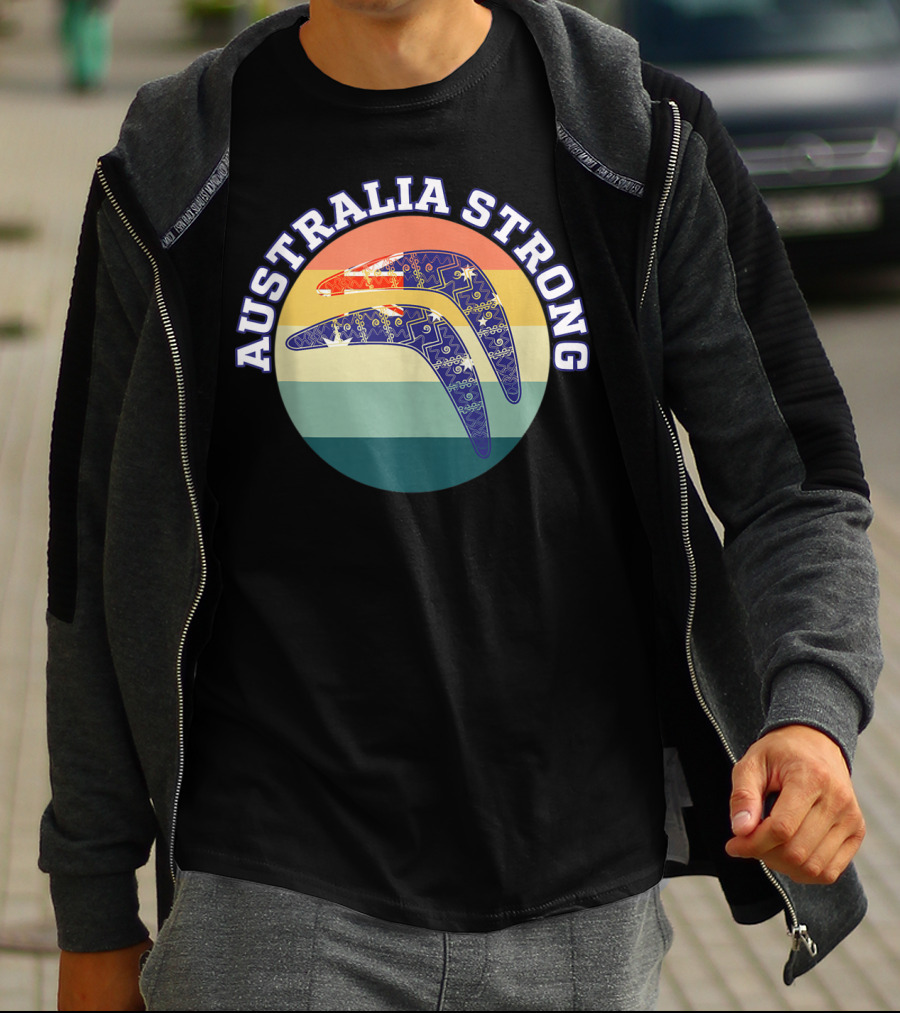 Australia Strong Boomerang Rainbow Circle T-Shirt