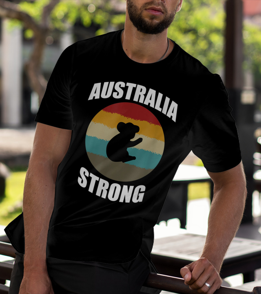 Australia Strong Koala Bear Retro Circle T-Shirt