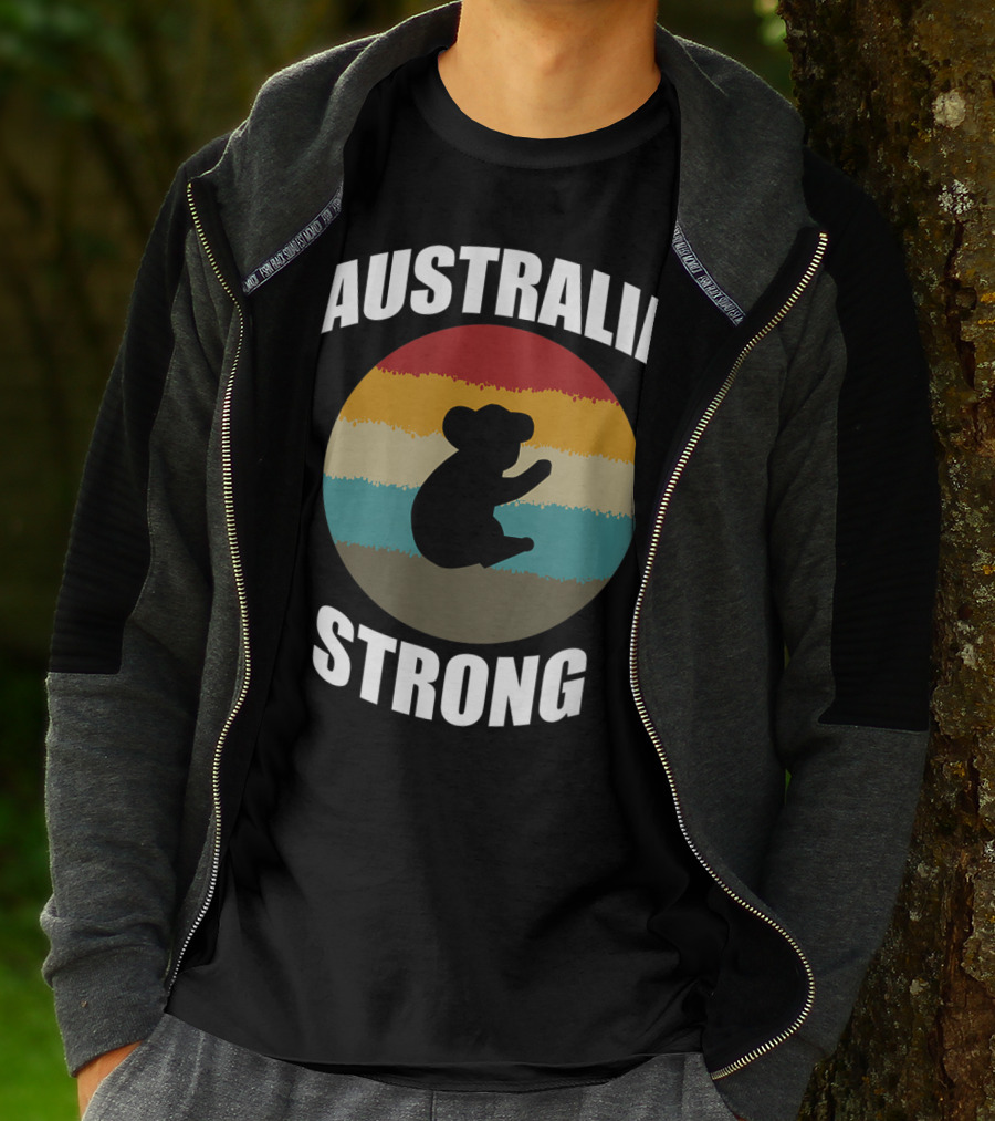 Australia Strong Koala Bear Retro Circle T-Shirt