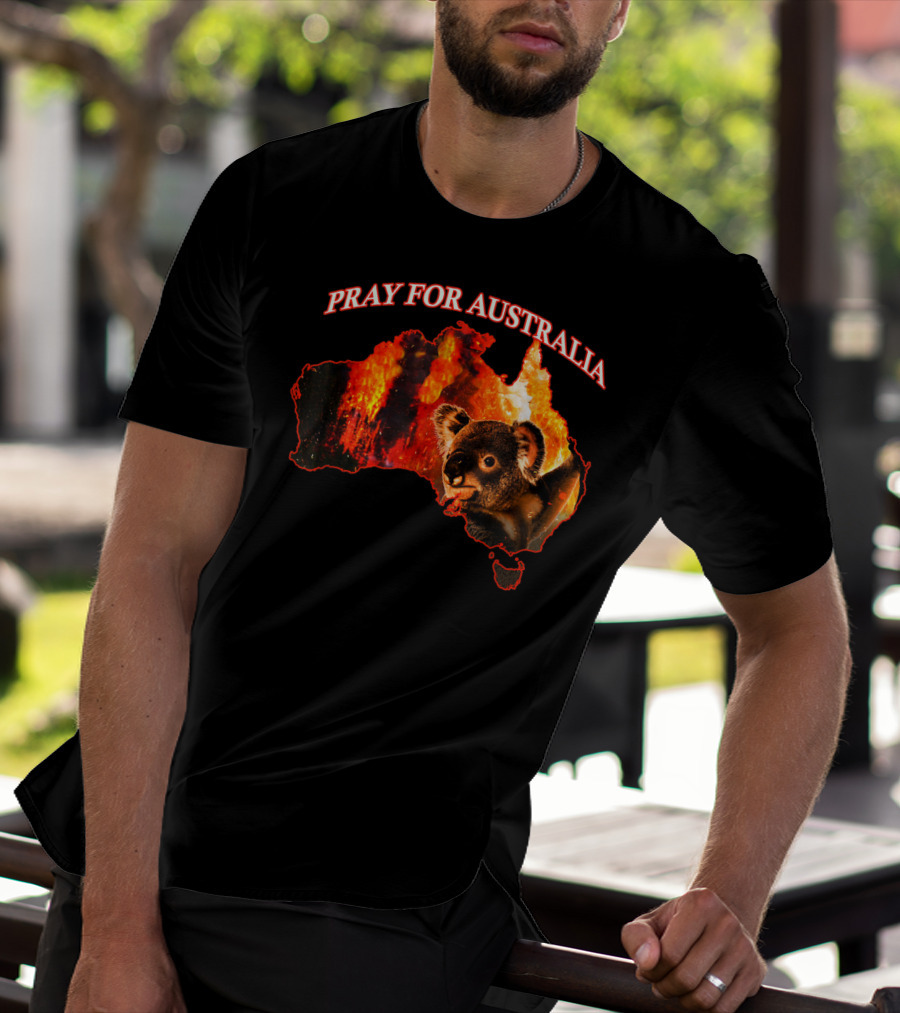 Pray For Australia Australian Koala Fire Map T-Shirt