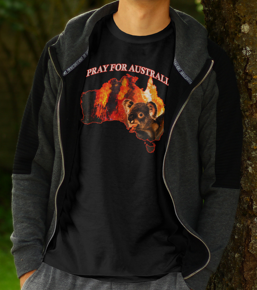 Pray For Australia Australian Koala Fire Map T-Shirt