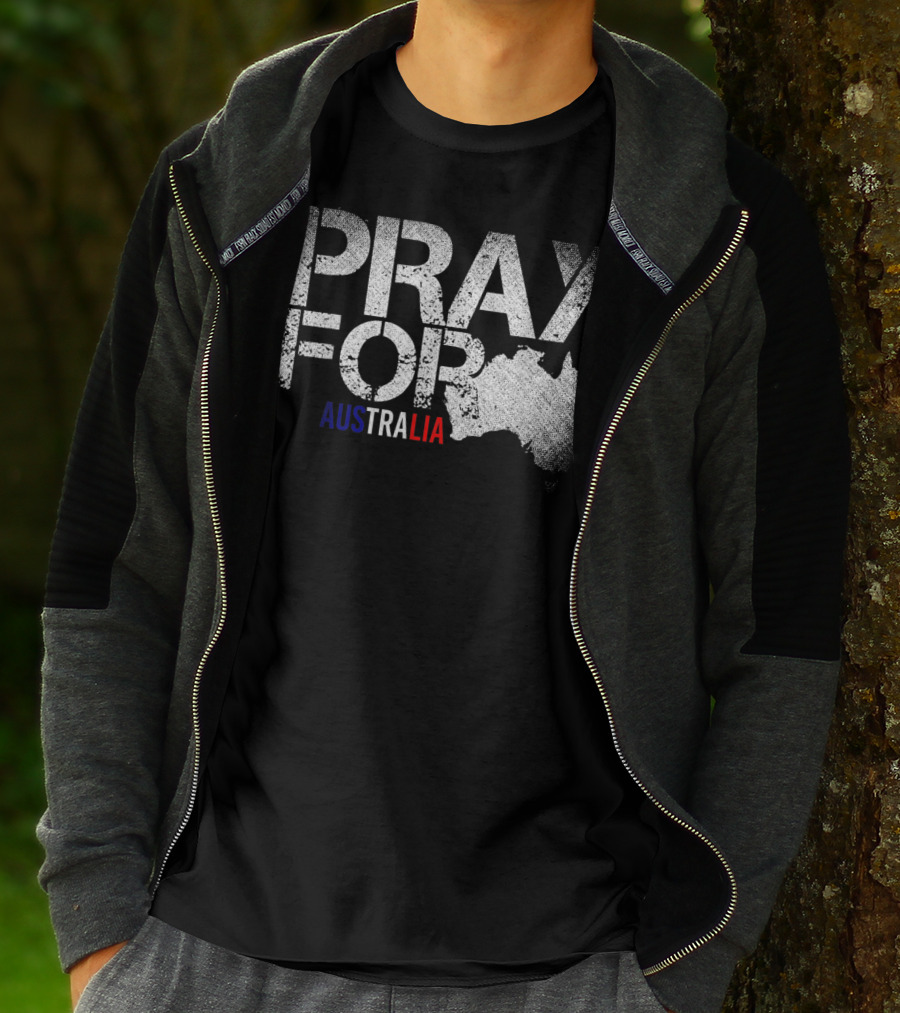 Pray For Australia Fire Storm Vintage Grunge Map T-Shirt