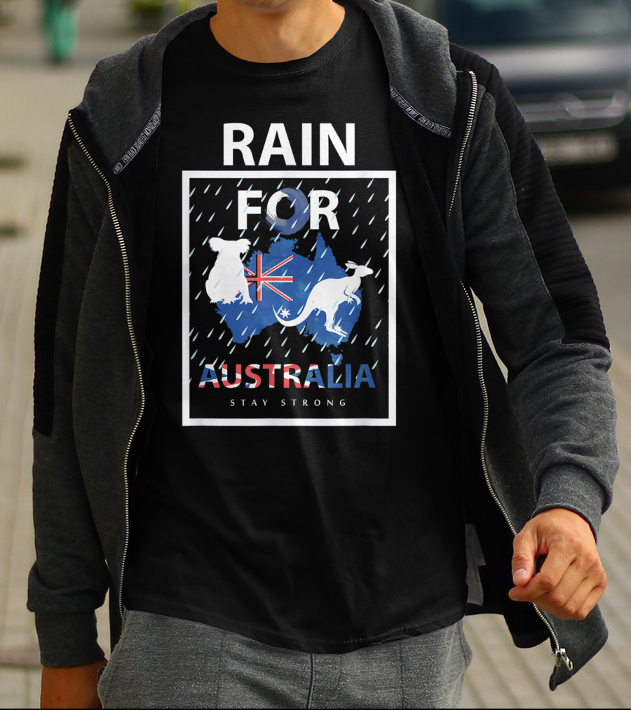 Rain For Australia Stay Strong Koala Kangaroo Flag T-Shirt