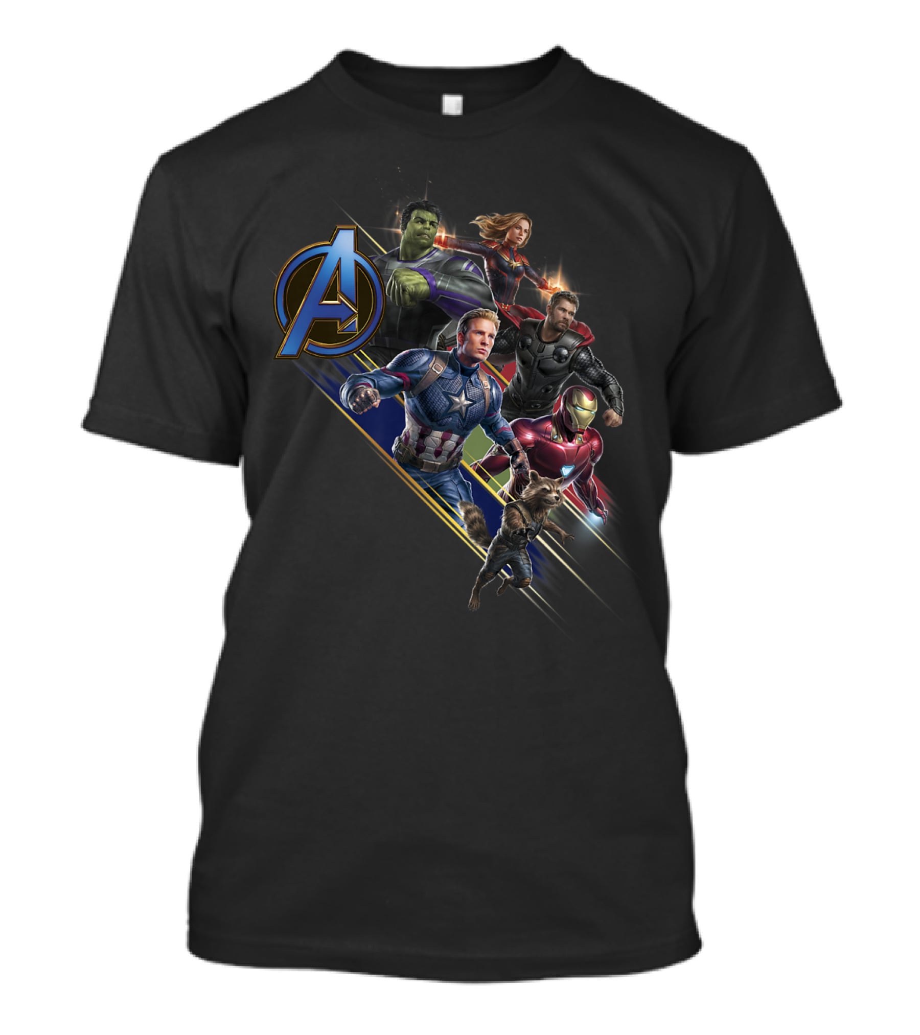 Avengers Endgame Captain America Iron Man Hulk Captain Marvel Groot Action Pose T-Shirt