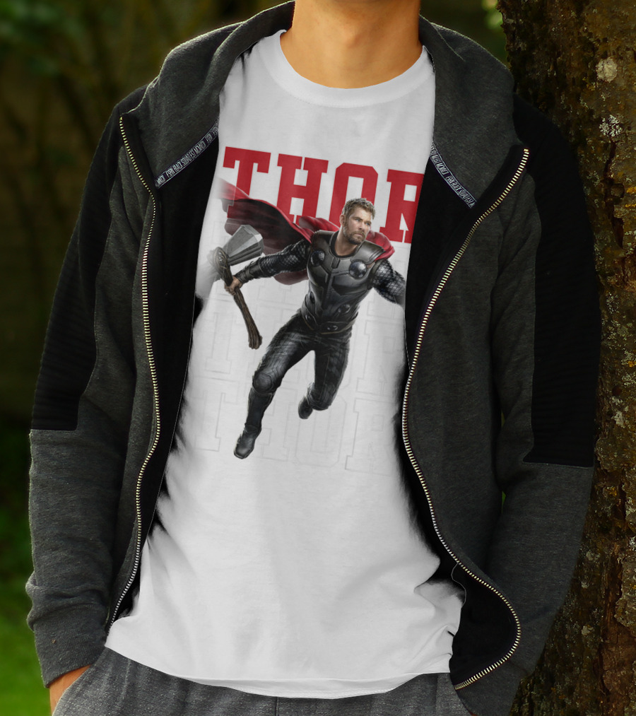 Marvel Avengers Endgame Thor Text Overlay Pose T-Shirt
