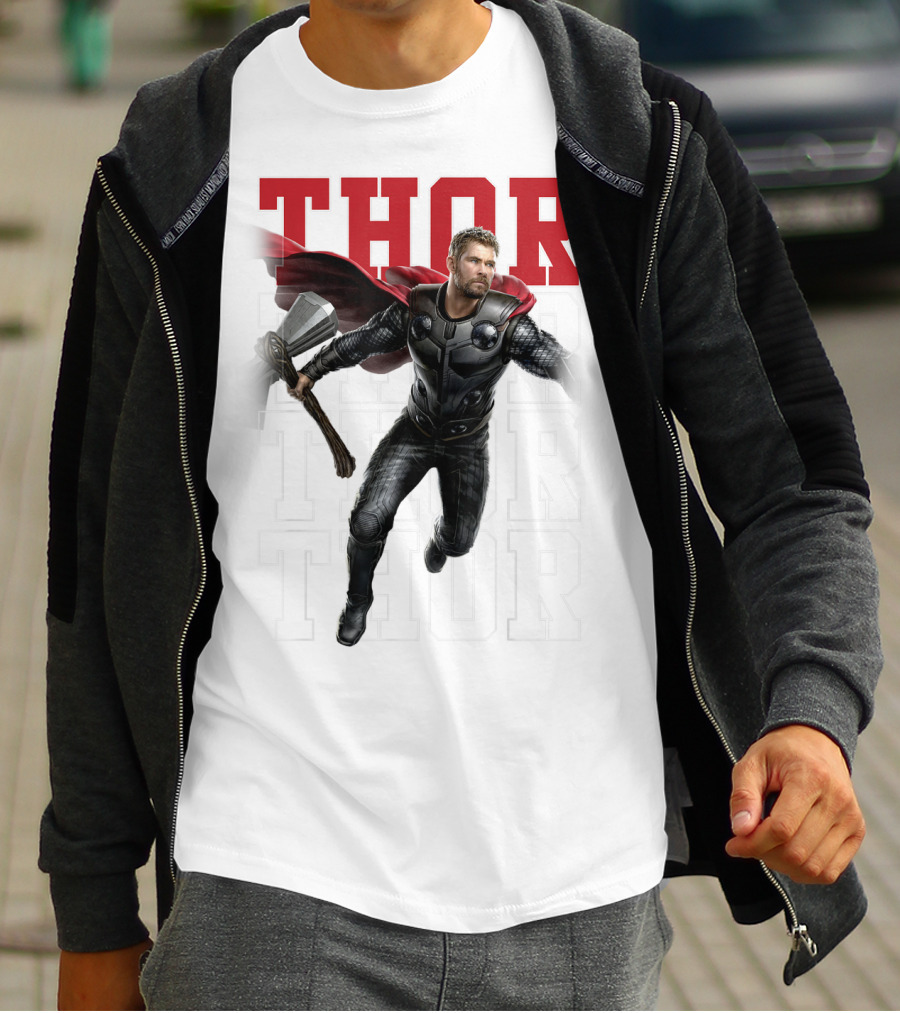 Marvel Avengers Endgame Thor Text Overlay Pose T-Shirt