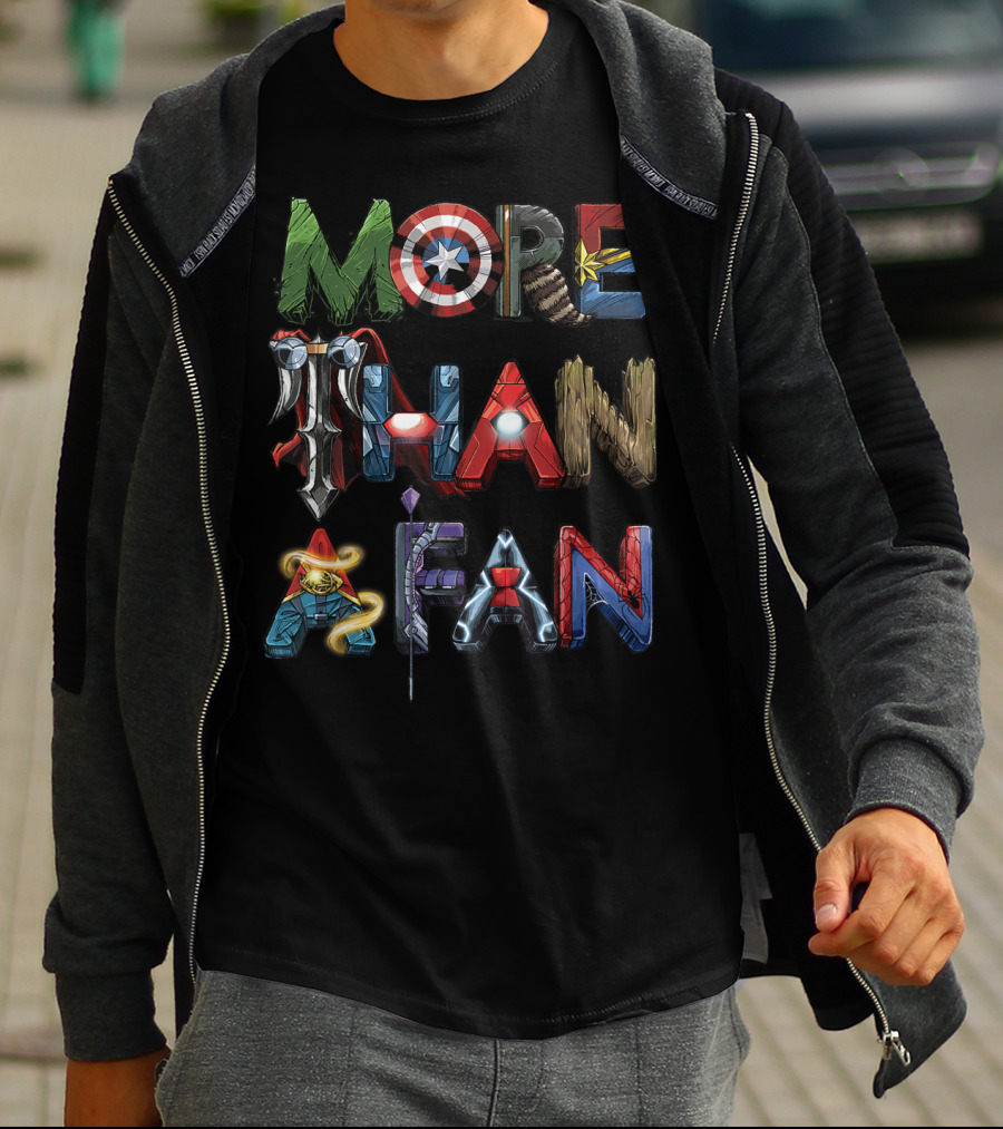 Marvel Avengers Iconic Heroes Word Art More Than A Fan T-Shirt