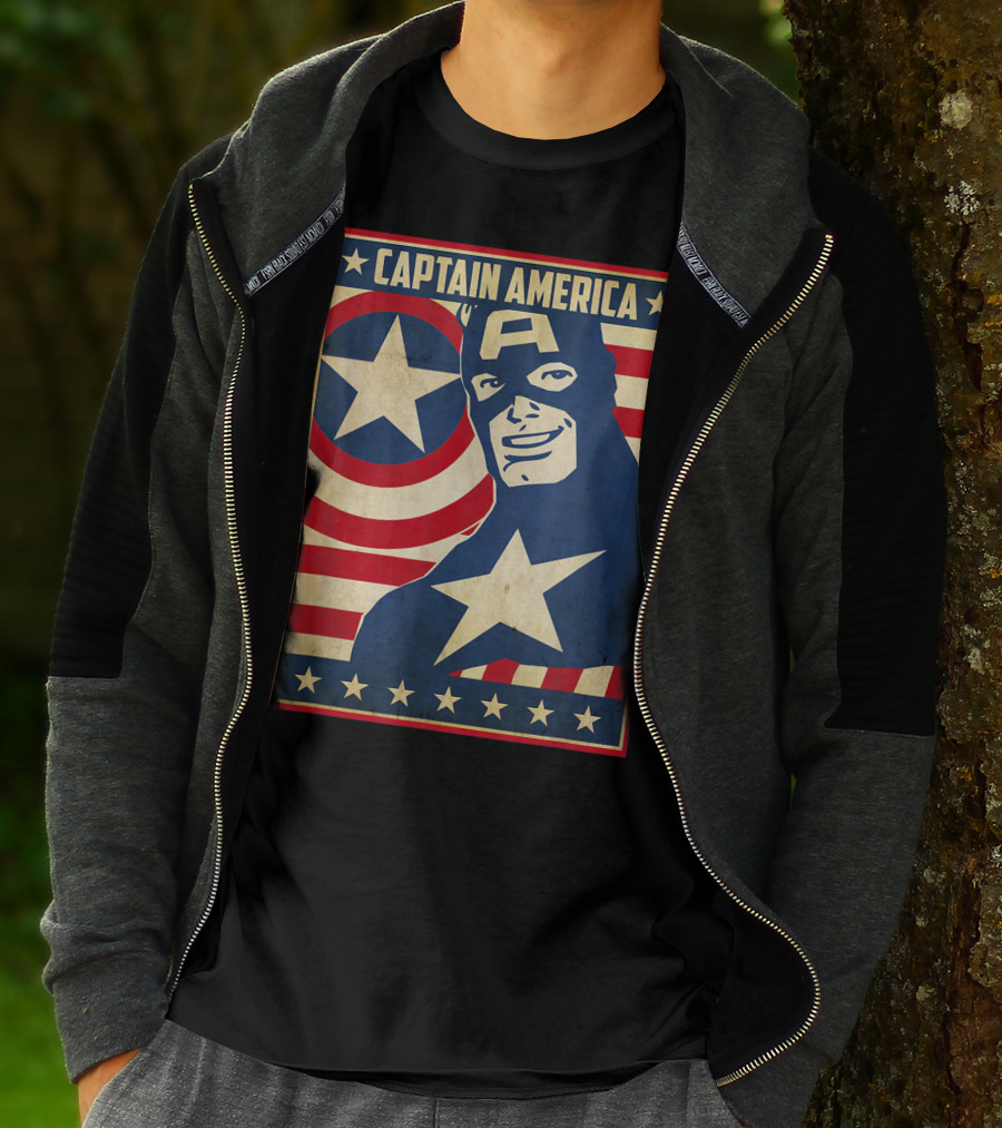 Captain America Avengers Patriotic Star Icon T-Shirt