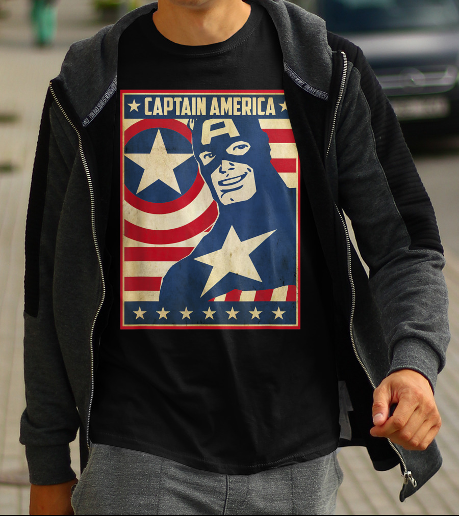 Captain America Avengers Patriotic Star Icon T-Shirt