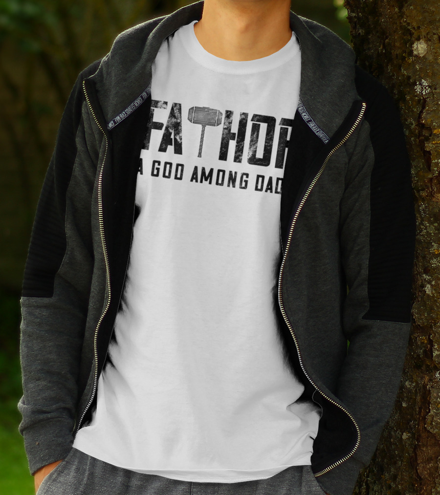 Fathor Mjolnir A God Among Dads T-Shirt