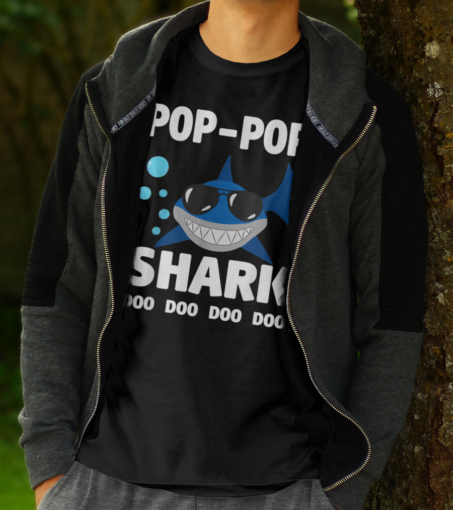 Pop Pop Shark Doo Doo Doo Doo Grandpa Father T-Shirt