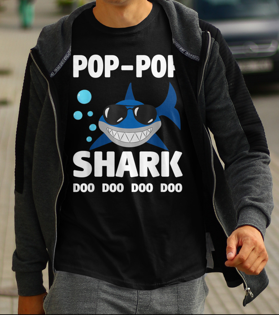Pop Pop Shark Doo Doo Doo Doo Grandpa Father T-Shirt