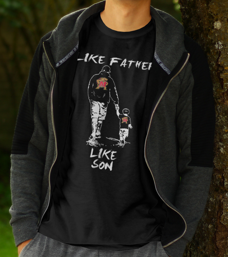 Maryland Terrapins Like Father Like Son Walking Together With Matching T-Shirt