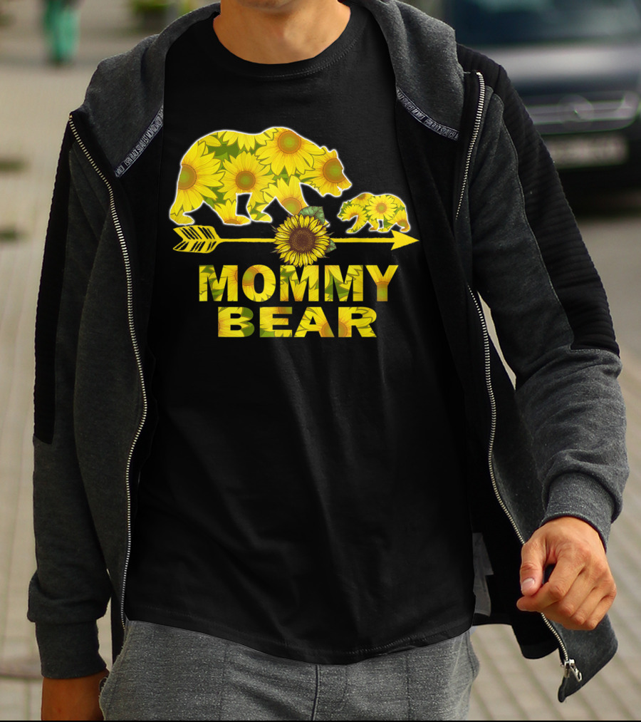 Mommy Bear Sunflower Arrow Mother Father T-Shirt