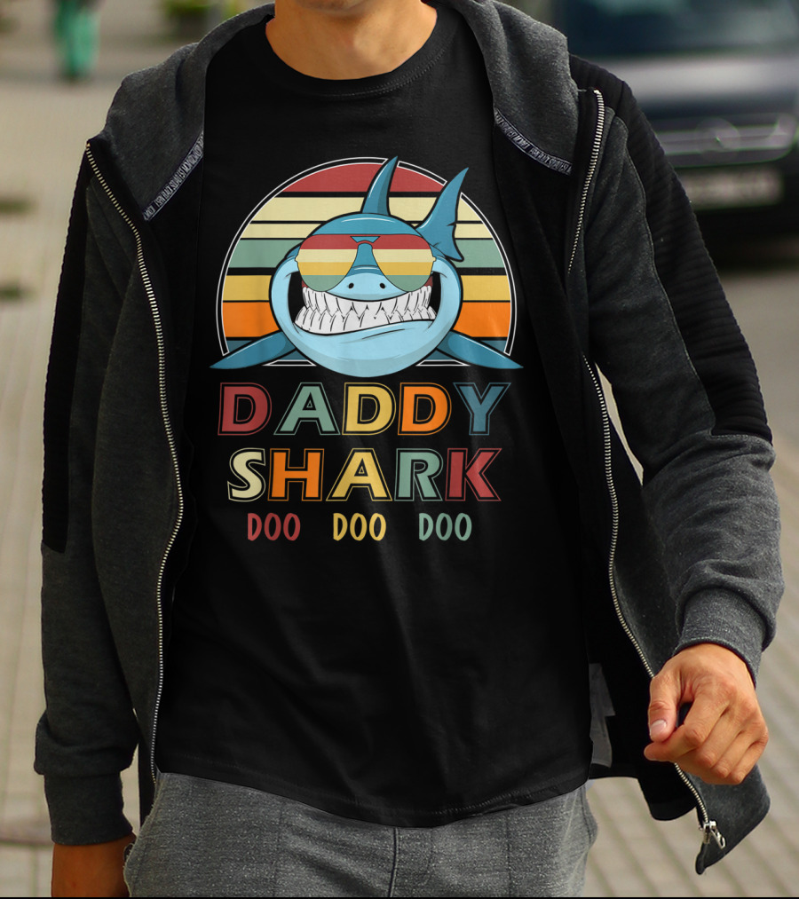 Daddy Shark Doo Doo Doo Retro Vintage T-Shirt