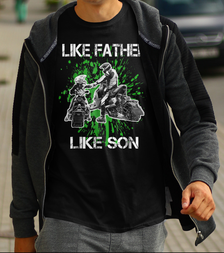 Like Father Like Son Snowmobile Snowcross Adventure T-Shirt