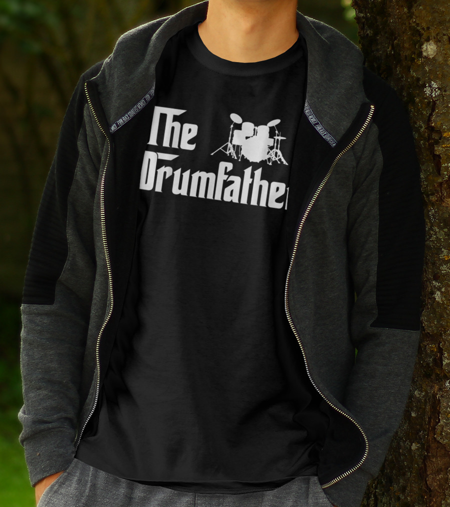 The Drumfather Funny Drummer Parody With Drum Kit T-Shirt