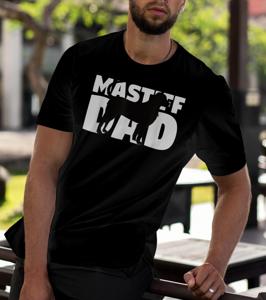 Mastiff Dad Silhouette Design Father's Day T-Shirt