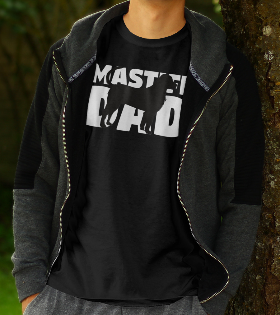 Mastiff Dad Silhouette Design Father's Day T-Shirt