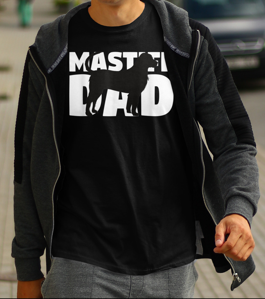 Mastiff Dad Silhouette Design Father's Day T-Shirt
