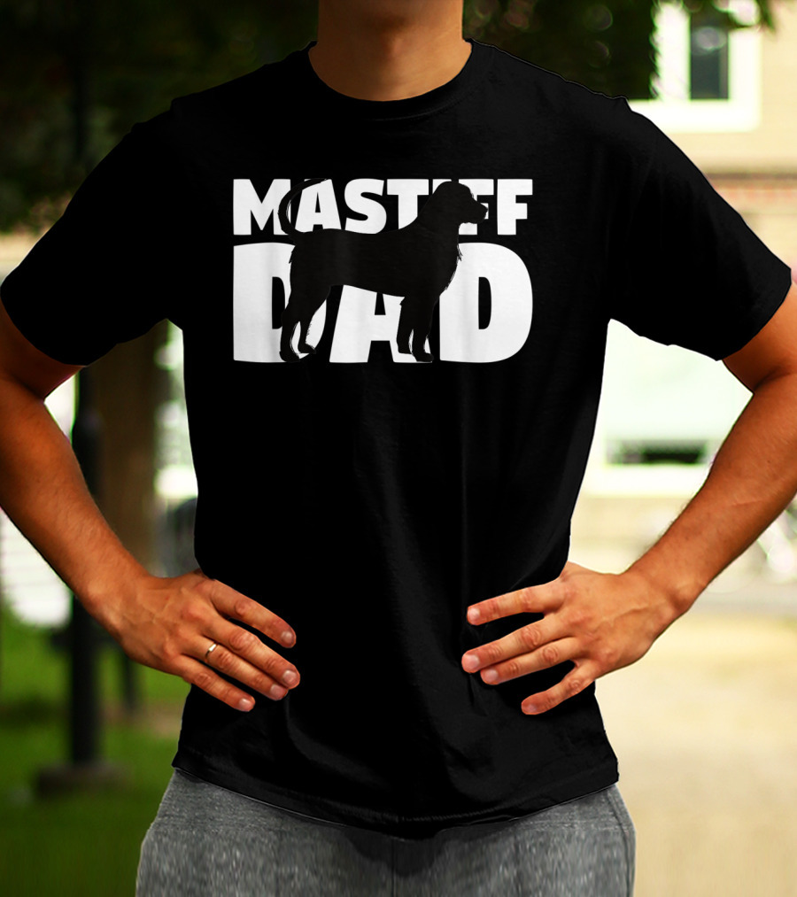 Mastiff Dad Silhouette Design Father's Day T-Shirt