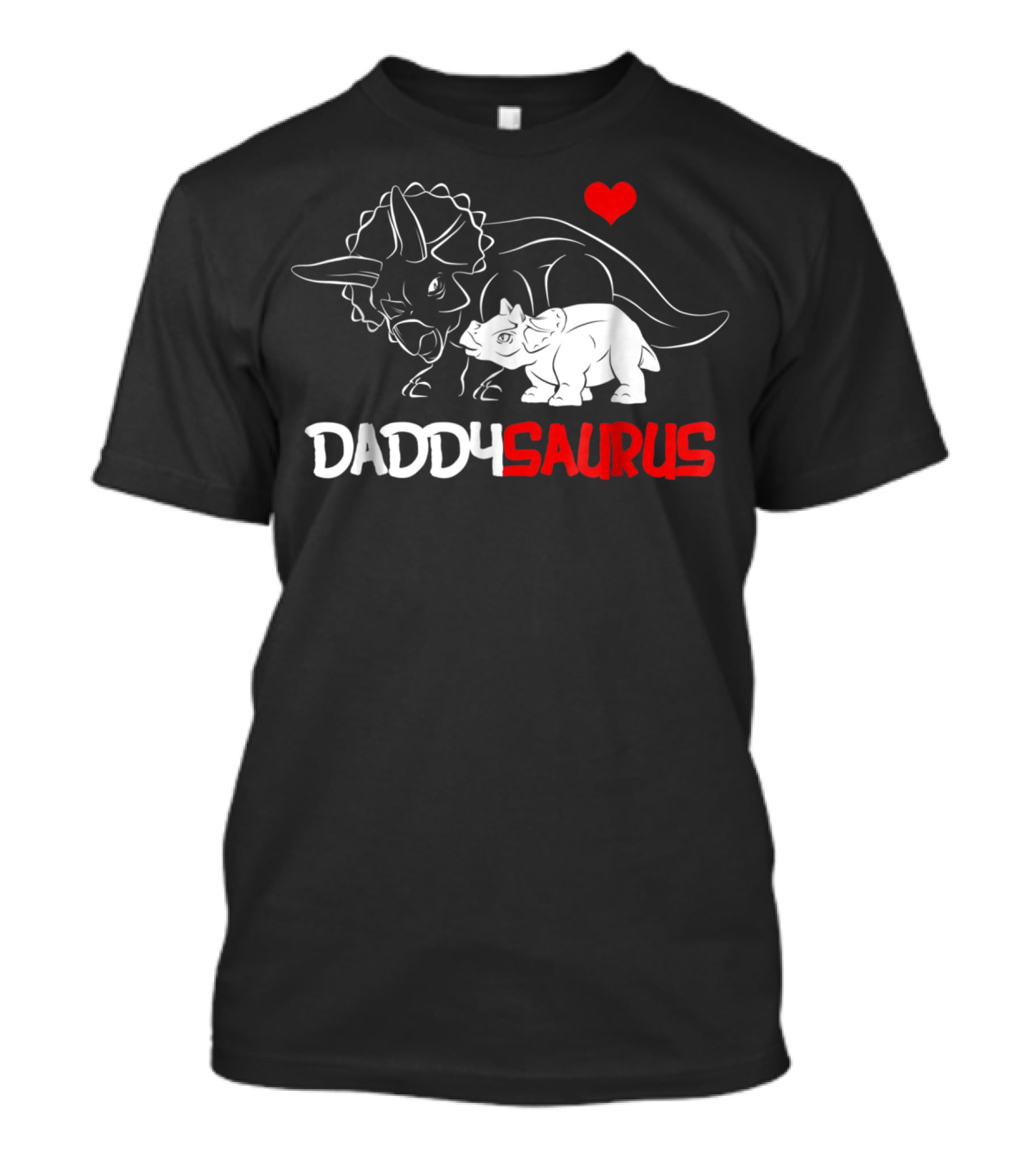 Daddysaurus Triceratops Father Baby Girl Heart T-Shirt
