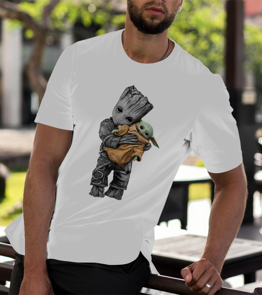Groot Holding Baby Yoda T-Shirt