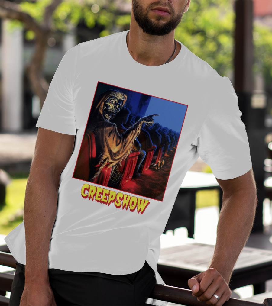 Creepshow Skeleton Ushers Menacing Audience In Theater Scene T-Shirt